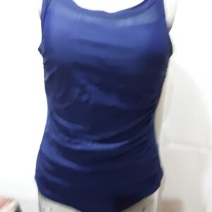 Sleek Navy One-Piece Tank Swimsuit